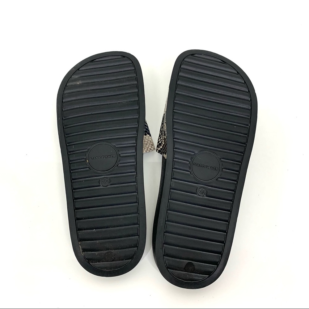 Marc Fisher Python Snakeskin Print Slides Black &… - image 7